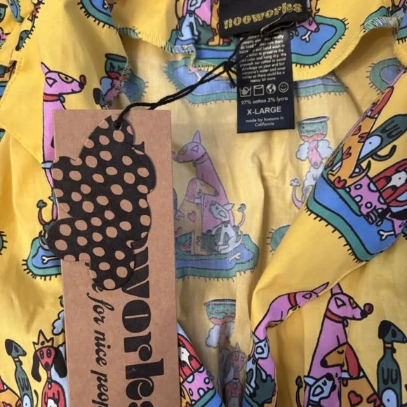 Nooworks Leah Dress in Dog Party print size XL NWT - Picture 3 of 4